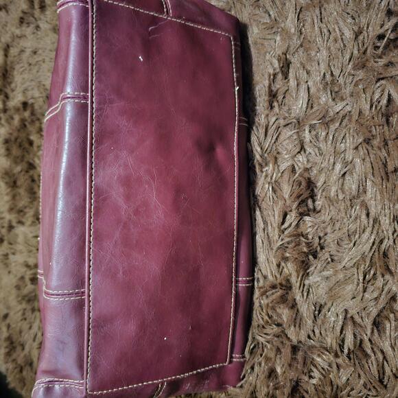 Women's Red Leather Handbag - Picture 5 of 9